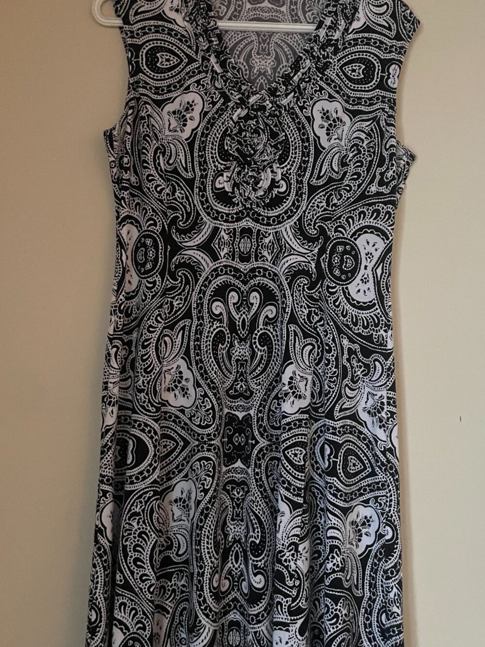 Black & White Paisley Print Dress